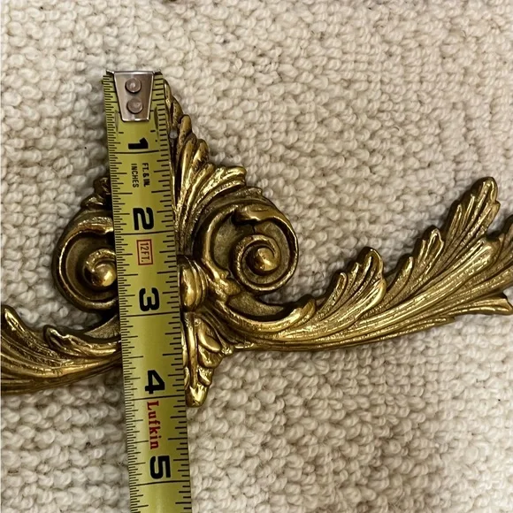 Vintage Solid Brass Wall Decor Ornament Plaque Topper Furniture Accent - Picture 14 of 16